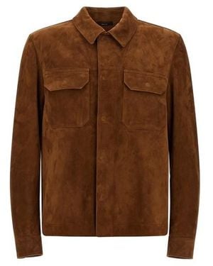 Tom Ford Overshirt Suede - Marrone