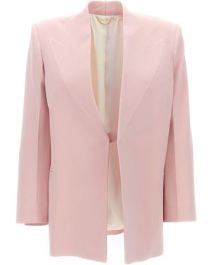 Victoria Beckham Single-Breasted Blazer Jacket - Pink