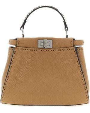 Fendi Borsa A Mano 'Peekaboo' Mini - Marrone