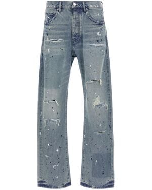 Purple 'patch Repairs Foil' Jeans - Blue