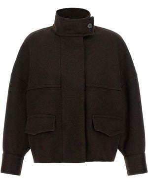 Alberto Biani 'loro Piana' Wool Bomber Jacket - Black