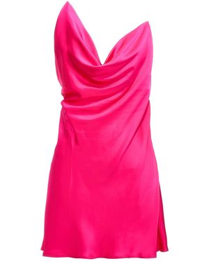 Y. Project Satin Dress With Unique Crisscross Transparent Straps - Pink