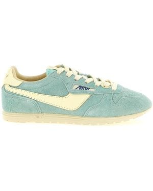 Autry Wildpace Low Zweifarbige Sneakers Aus Glatt- Und Veloursleder - Grün