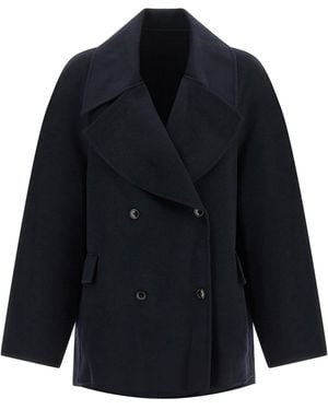 Loulou de Saison Double-Breasted Jacket With Wide Lapels - Blue