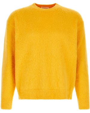 Roberto Collina Gebürsteter Strickpullover - Gelb