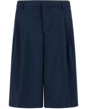 Ami Paris Fresh Wool Bermuda Shorts - Blue