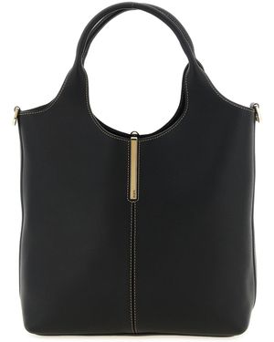 Tod's Small Metal Plate Shopping Bag - Black