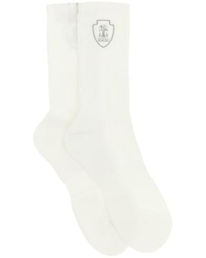 Brunello Cucinelli 'Tennis' Logo Tights - White