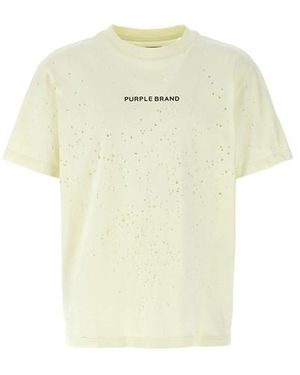 Purple 'trademark' T-shirt - Yellow