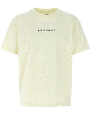Purple 'trademark' T-shirt - Yellow