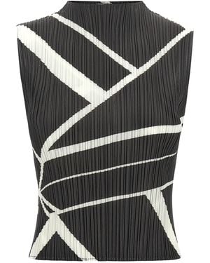 Pleats Please Issey Miyake Bluse "Fold Line" - Grau
