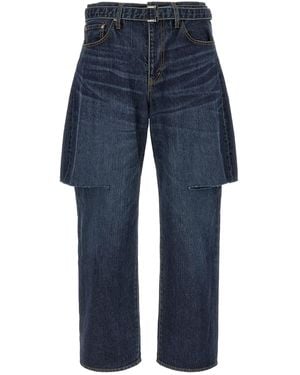 Sacai Cut-out Jeans - Blue