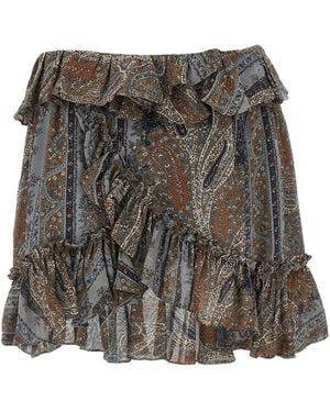 Saint Laurent All Over Print Skirt - Grey