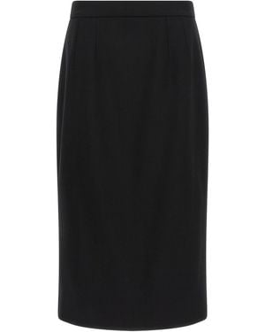 Dolce & Gabbana Sartorial Stretch Wool Skirt - Black