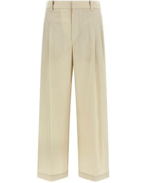 Brunello Cucinelli Cotton Trousers - Natural