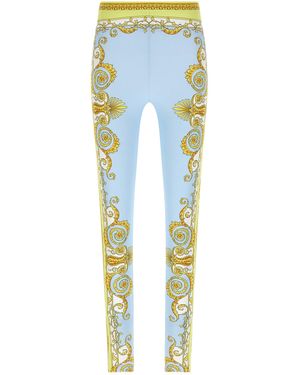 Versace 'Spring Barocco' Leggings - Blue