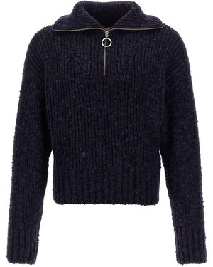 Ami Paris Half Zip Jumper - Blue