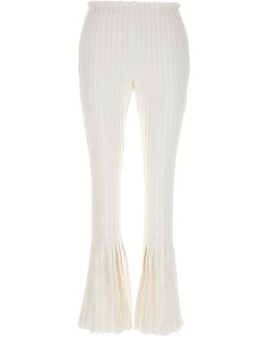 Sacai Ribbed Pleated Trousers - White