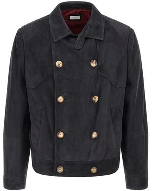 Brunello Cucinelli Suede Jacket - Blue