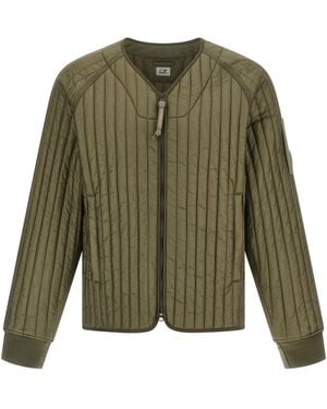 C.P. Company Ribbed Down Jacket - Green