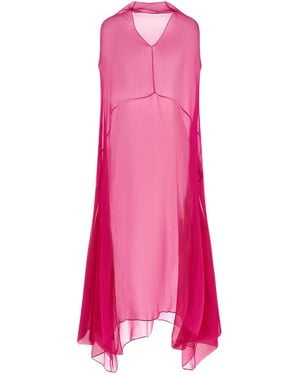 Dries Van Noten Silk Midi Dress - Pink