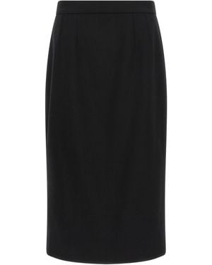 Dolce & Gabbana Stretch Wool Skirt - Black