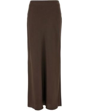 Brunello Cucinelli Maxi Skirt With Side Slits - Braun