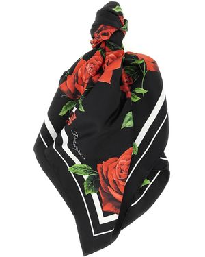Dolce & Gabbana Schal "Rose" - Schwarz