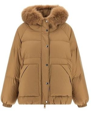 Army by Yves Salomon Fur Insert Down Jacket - Natural