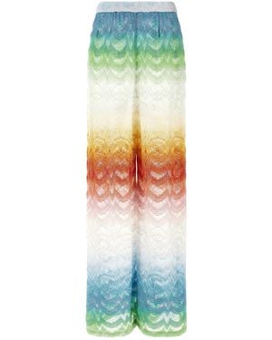 Missoni Shaded Lamé Viscose Trousers - Green