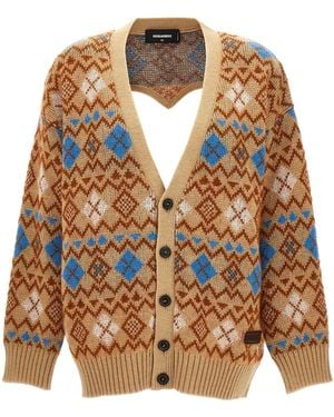 DSquared² Cardigan 'Heart Vintage Shetland' - Mehrfarbig