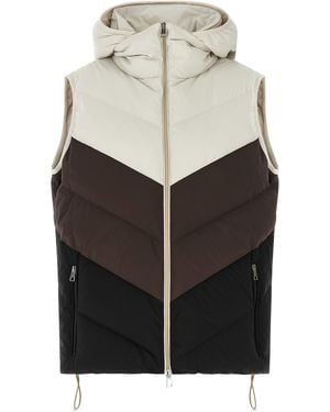 Kiton Steppweste Mit Chevron-Muster - Grau