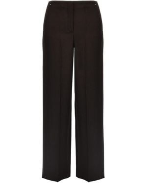 Fendi Grain De Poudre Wool Trousers - Black
