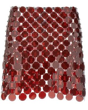 Rabanne Gonna paillettes plastica - Rosso