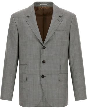 Brunello Cucinelli Prince Of Wales Blazer - Grey