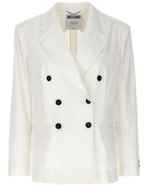 Moschino Double-breasted Blazer - White