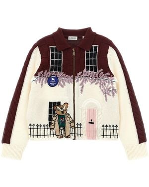 Burberry 'townhouse Bear' Cardigan - Red