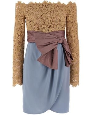 Valentino Garavani 'fleur A Jours Flower Mix' Dress - Blue