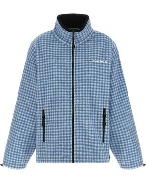 Miu Miu Vichy Fleece Sweatshirt - Blue