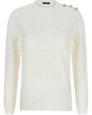 Balmain Top 'Monogram Knit' - White