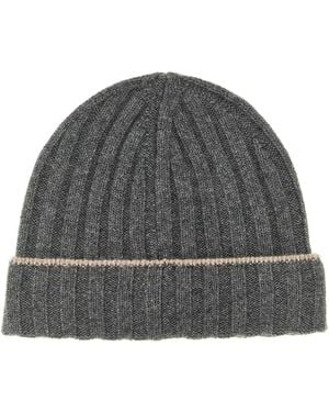 Brunello Cucinelli Cashmere Turn-up Beanie - Grey