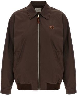 Miu Miu Panama Baumwollblouson - Braun