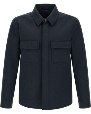 Tom Ford Twill Overshirt With Flap Pockets - Blue