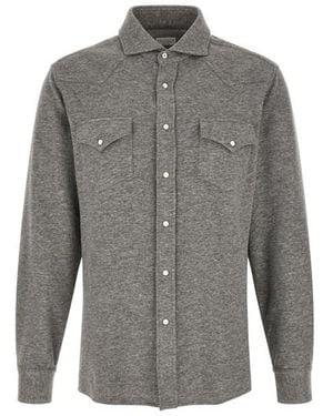 Brunello Cucinelli Camicia Western - Grigio