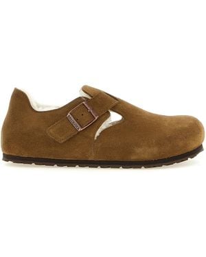 Birkenstock London Shearling Mules Mit Schnalle - Braun