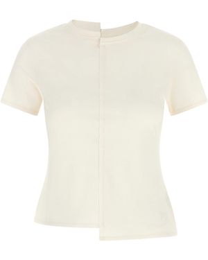 Y-3 T-Shirt With Asymmetrical Seam - White