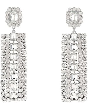 Self-Portrait 'multi Crystal Droplet' Earrings - White