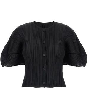 Pleats Please Issey Miyake Cardigan 'Monthly Colors: April' - Nero