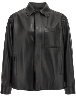 Loewe Nappa Leather Overshirt - Black