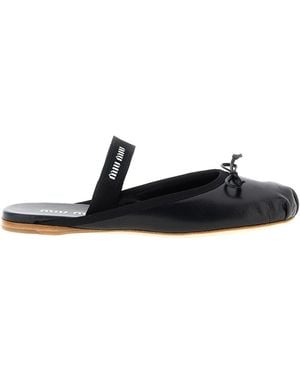 Miu Miu Sabot Ballet Flats - Black